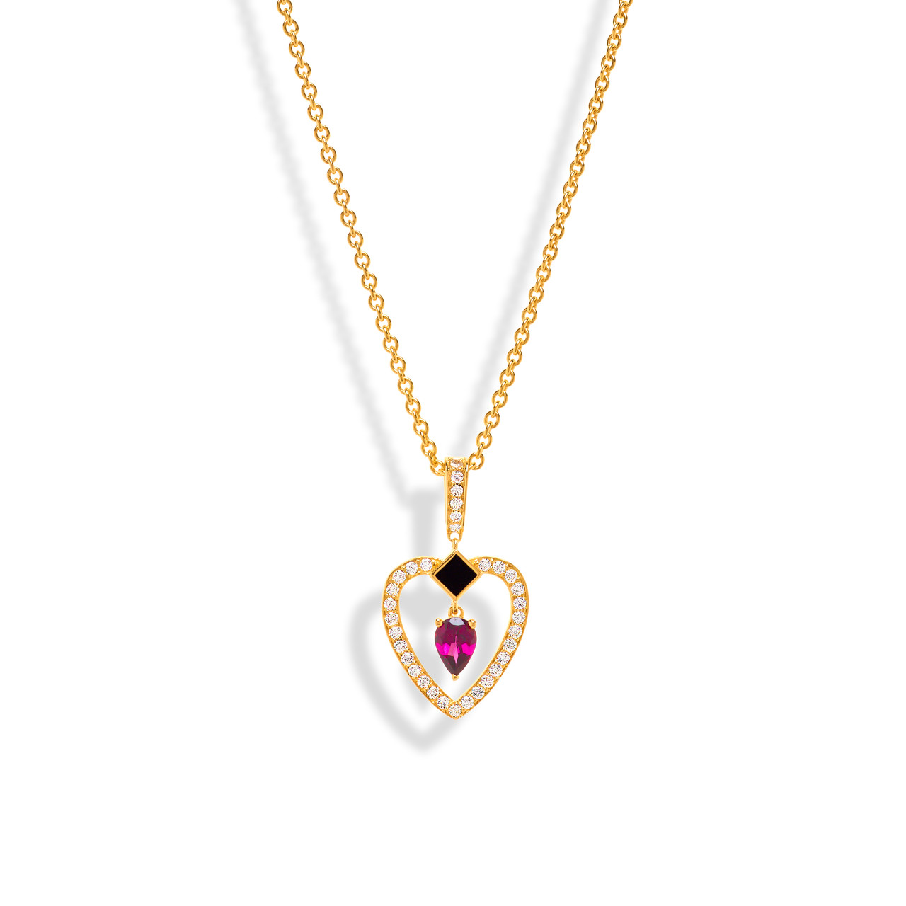 Pearl Pendant Accented With A Diamond Bale - Double Strand White Gold Chain  - Kellmer Jewelers