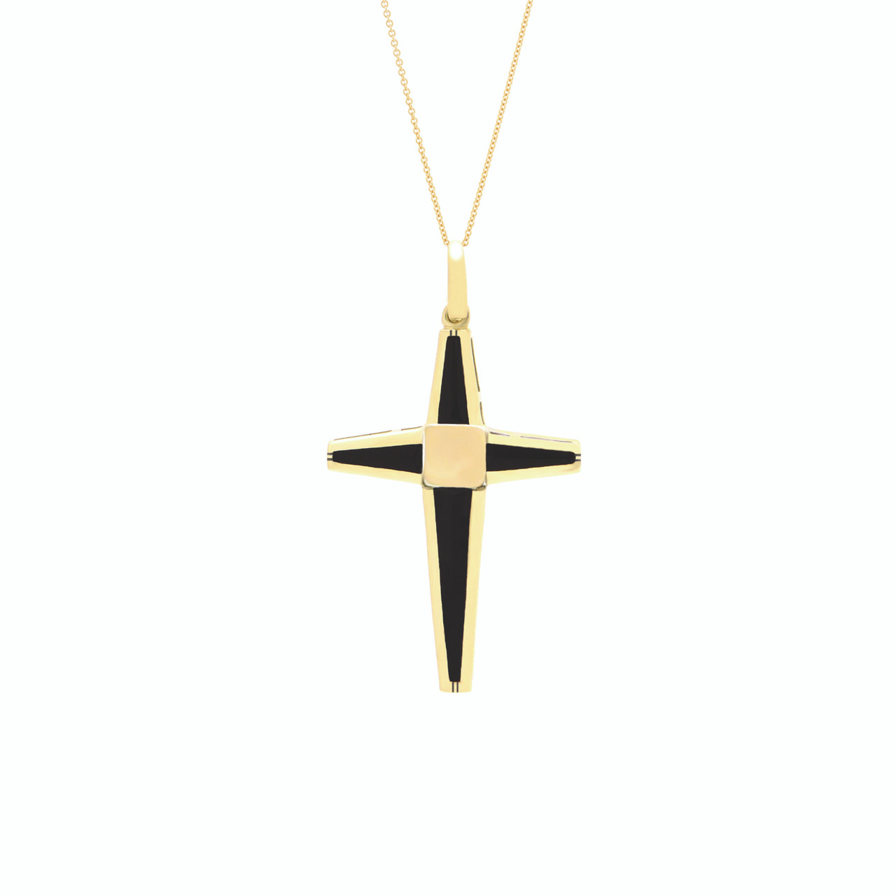 Bernard Passman All Coral Inlaid Cross Pendant | The Cross