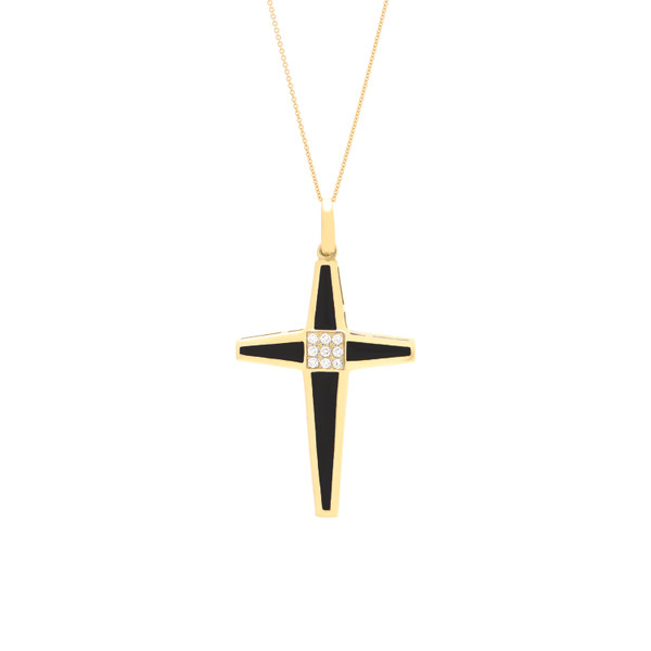 Bernard Passman All Coral Inlaid Cross Pendant | The Cross Collection