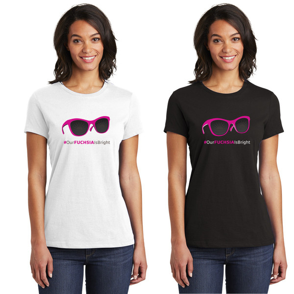 Ladies Reflection #OurFuchsiaIsBright Crew Neck Tee