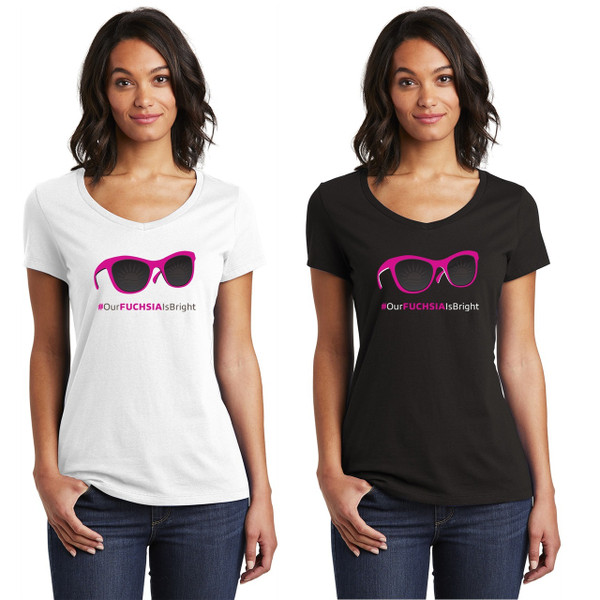 Ladies Reflection #OurFuchsiaIsBright V-Neck Tee (CAN)