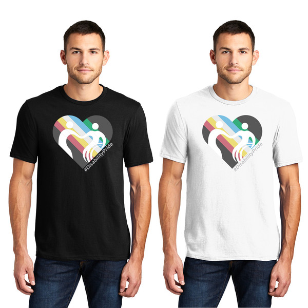 Men's Disability Pride Heart Design Crew Neck Tee