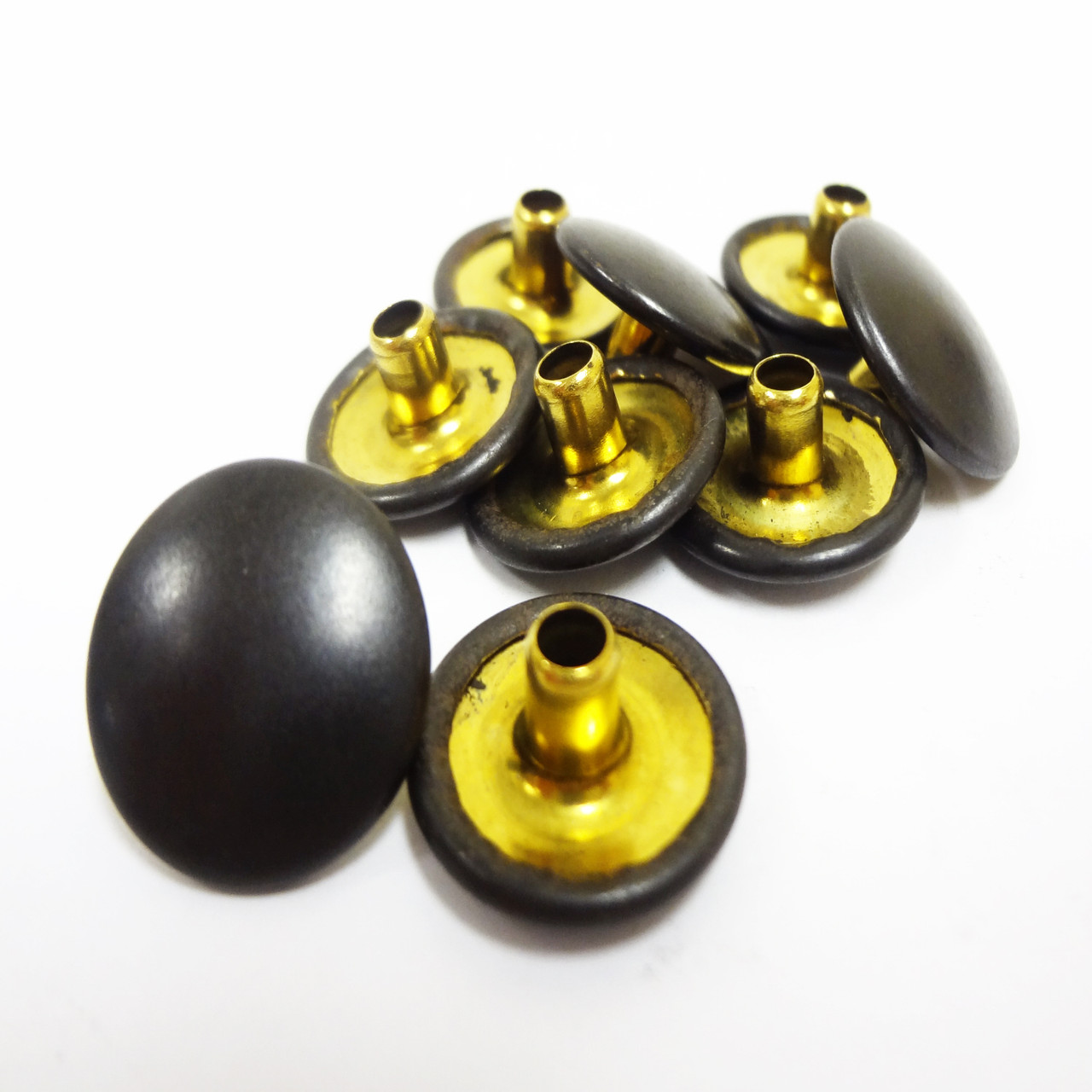 Military Black (Dull) Snap Fastener Button Cap - 1/4
