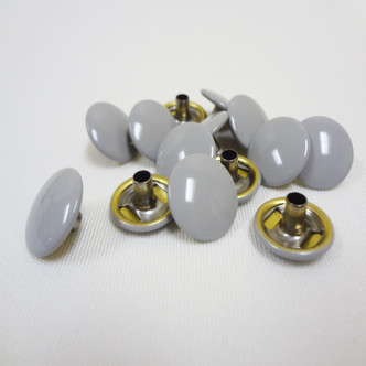 Light Grey Enamel Snap Fastener Button Cap - 1/4" Stem