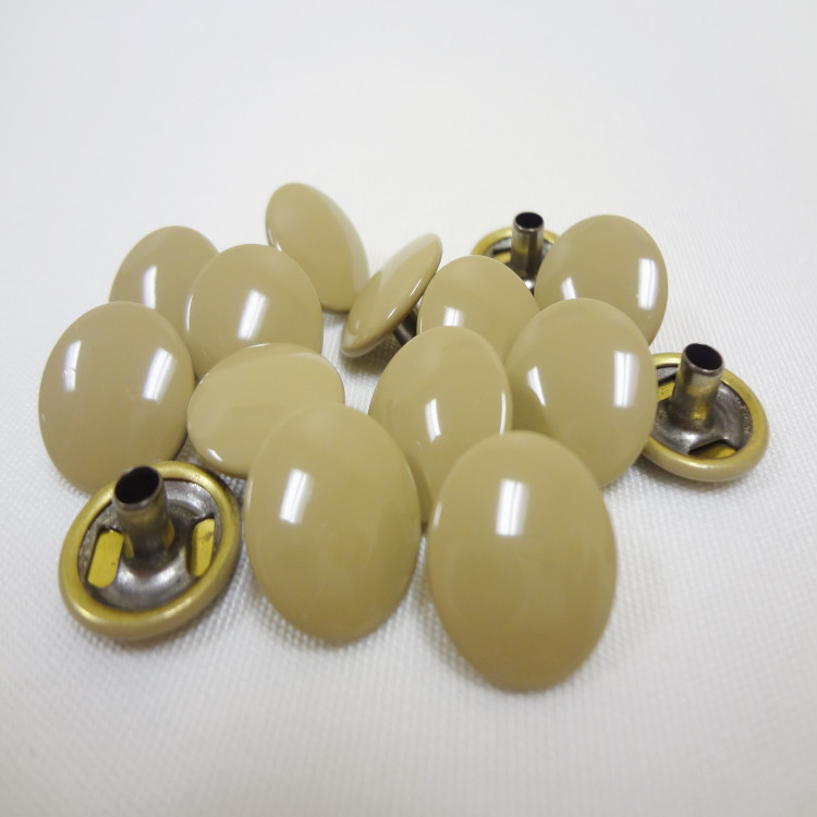 Tan Enamel Snap Fastener Button Cap - 1/4" Stem