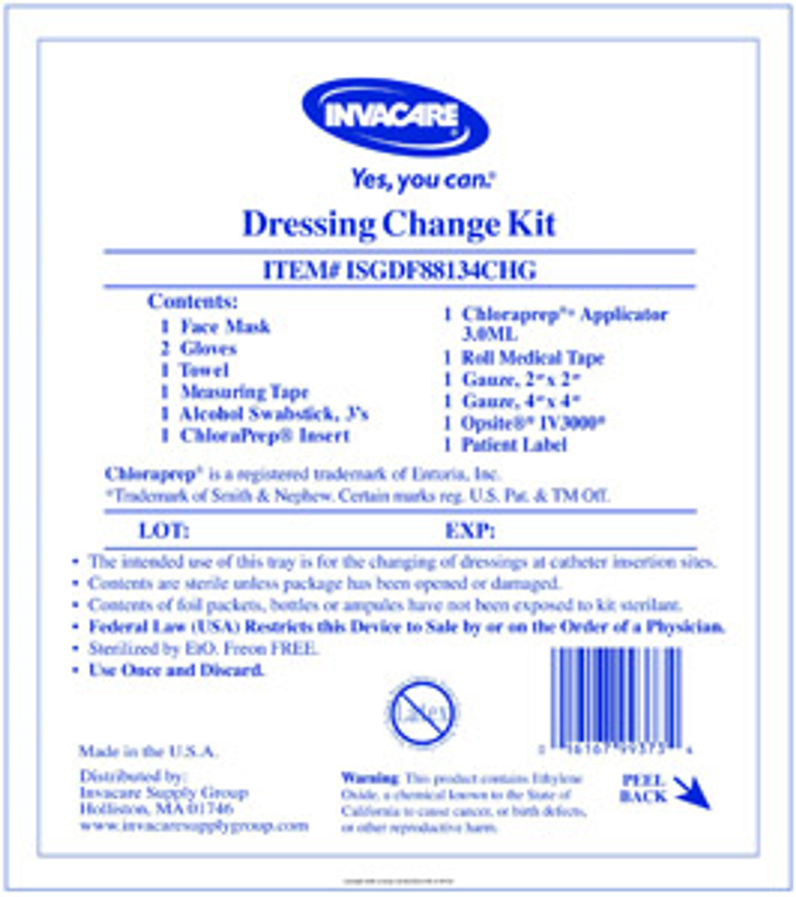 Central Line Dressing Change Kit with Opsite® ISGDF88134CHGEA