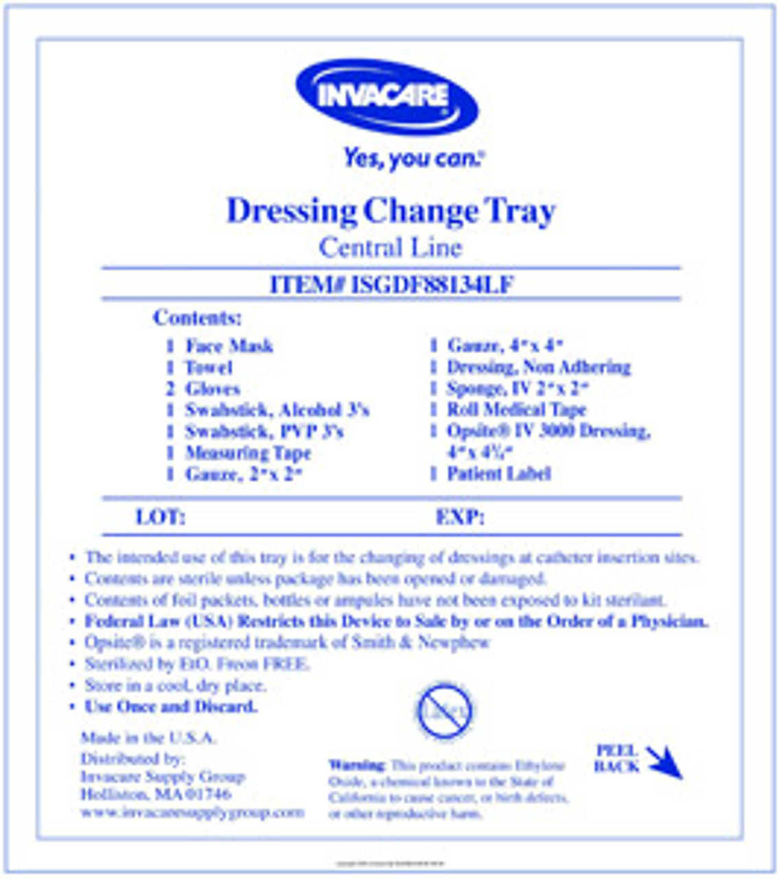 Central Line Dressing Change Kit with Opsite® ISGDF88134LFCS