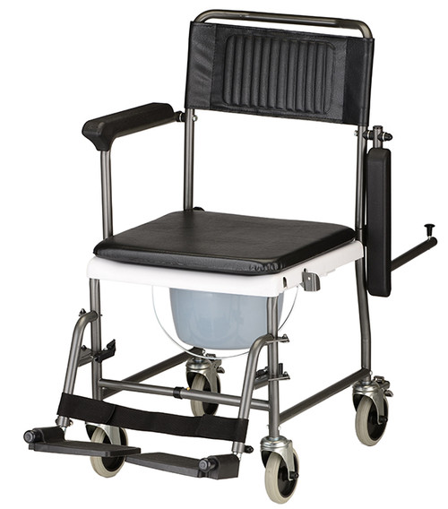 Drop-Arm Transport Chair Commode