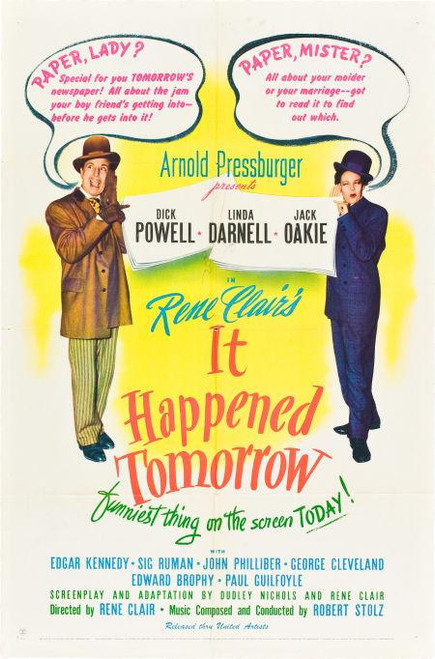 It Happened Tomorrow (1944) - Dick Powell  Colorized Version