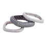 Silver and Rhodium Medium Ring Set