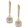 Sq CZ Dangle Halo Earings available in 4 colors