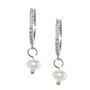 Silver Hoop Drop Pearl Earrings