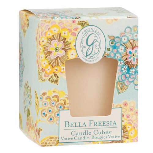 Greenleaf Gifts Candle Cube Boxed Votive Bella Freesia