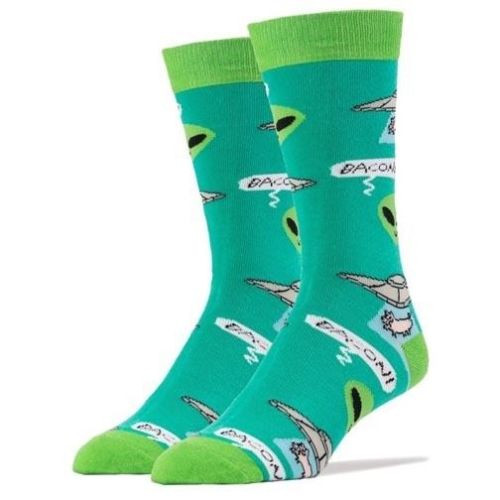 Oooh Yeah! Socks Men's Crew Socks - Bacon Abduction