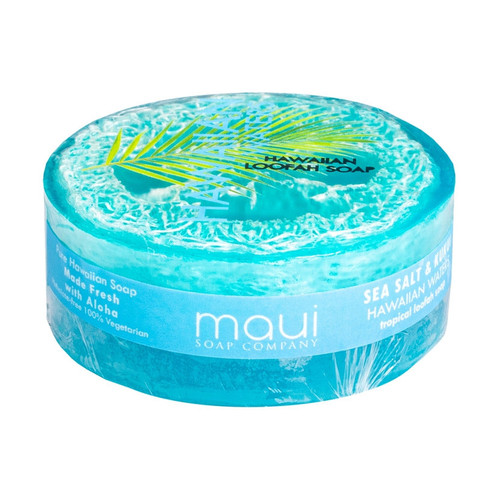 Maui Soap Company Sea Salt & Kukui Exfoliating Loofah Soap 4.75oz- Hawaiian Waters