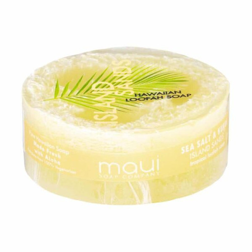 Maui Soap Company Sea Salt & Kukui Exfoliating Loofah Soap 4.75oz- Island Sands