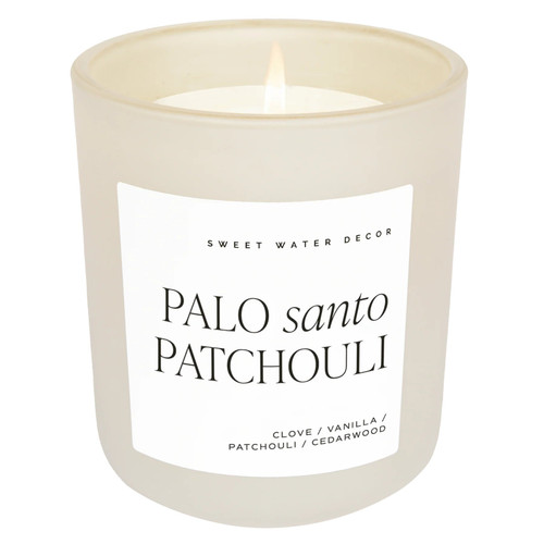 Sweet Water Decor Soy Candle Matte Jar 15 Oz. - Palo Santo Patchouli