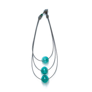 Green Bubble 3 Layer Steel Necklace