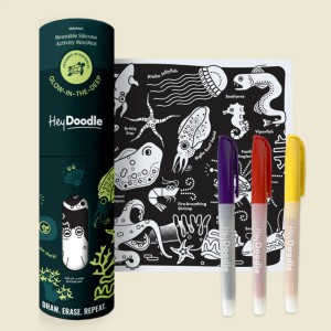 Glow-in-the-deep Mini Colouring & Doodle Mat Glow-in-the-deep Mini Colouring & Doodle Mat