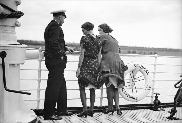 Women and Officer Greeting Card