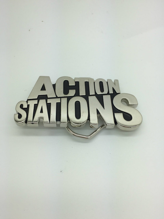 Action Stations Belt Buckle - Metal buckle with logo