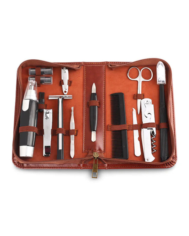 Men's Grooming Kit - 12 Pieces in Zipper Bag (9072)