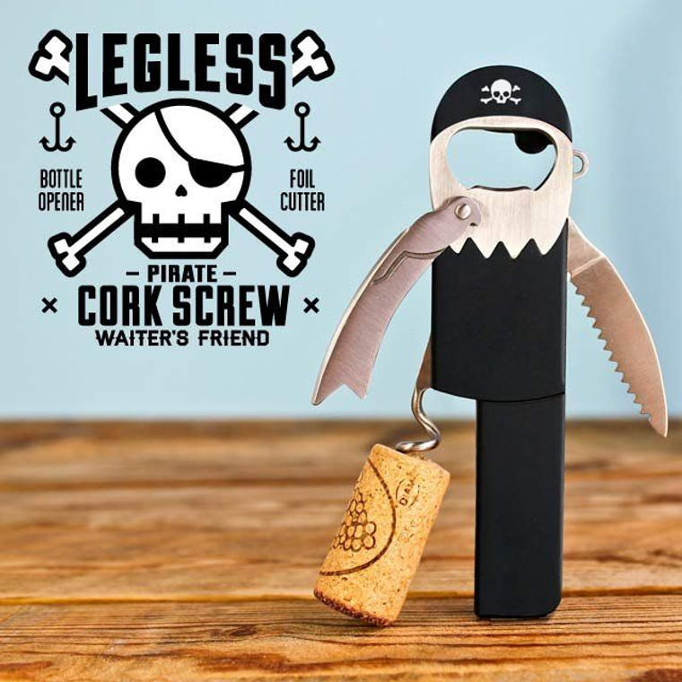 Pirate Corkscrew, Bottle Opener & Foil Cutter (015256)