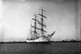 Starboard view three-masted ship