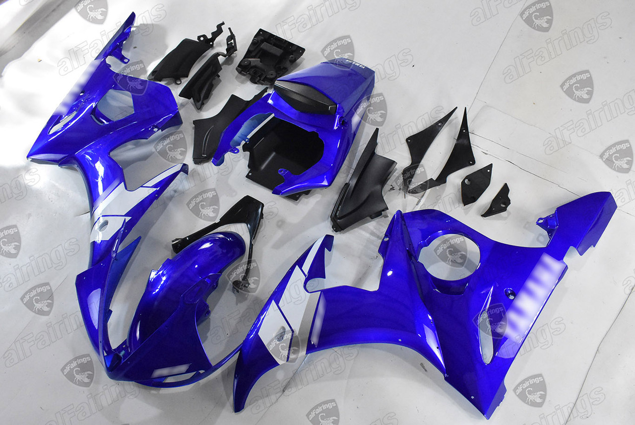 Motorcycle fairing kit for 2003 2004 2005 Yamaha YZF-R6 and 2006 2007 2008  2009 Yamaha YZF-R6S blue livery.