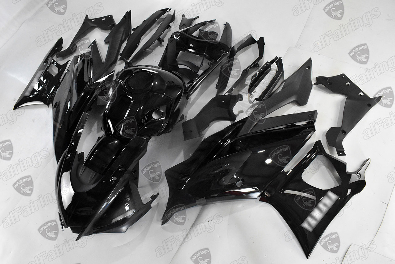 Glossy Black Fairing Kit With Bolts For Yamaha YZF R3 R25 2022-2024 – ABS Plastic Pre-Drilled