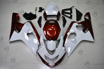 2004 2005 Suzuki GSXR 600/750 K4 K5 custom fairing white/red