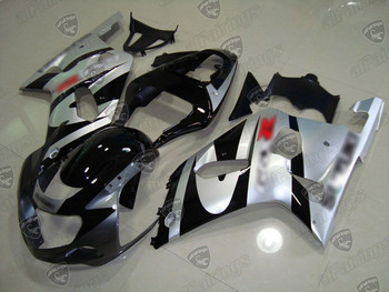 2001 2002 2003 GSX-R600, 2000 2001 2002 2003 GSX-R750 black/silver fairings kit