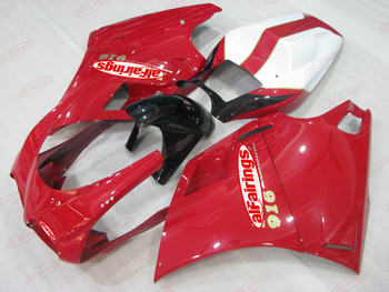 Ducati 916 Desmoquattro red and white fairings, Ducati Desmoquattro fairing kit for Ducati 748 and 996, Ducati 748 916 996 Desmoquattro fairing and body kit.