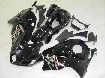 Suzuki Hayabusa OEM fairing for sale, Suzuki Hayabusa gloss black fairing kit, Suzuki GSXR 1300 aftermarket fairing chrome sticker.