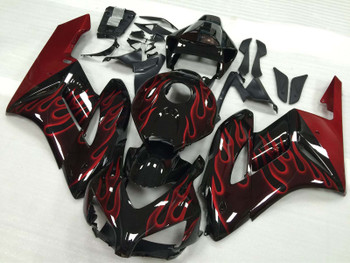 2004 2005 Honda CBR1000RR aftermarket fairing red ghost flame