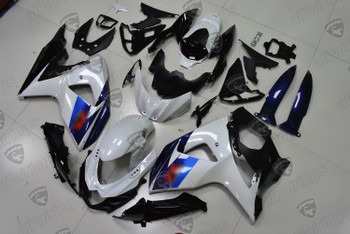 2010 SUZUKI GSXR1000 Glass Splash White/Metallic Mat Stellar Blue fairings