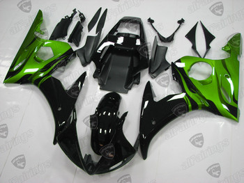 2003 2004 2005 Yamaha YZF R6 / 2006 2007 2008 2009 Yamaha YZF R6S black and green fairings