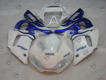 1999 2000 2001 2002 Yamaha YZF R6 white and blue fairing kit