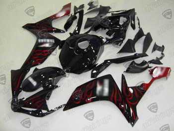 2007 2008 Yamaha YZF-R1 red flame fairing kit