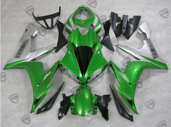 2004 2005 2006 Yamaha YZF R1 green and silver fairing kit