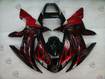 2002 2003 Yamaha YZF R1 red flame fairing kit