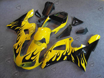 1998 1999 Yamaha YZF R1 black flame fairing kit.