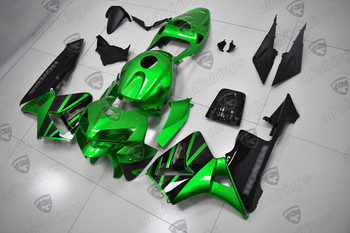 2005 2006 CBR600RR candy apple green/pearl black fairing kit