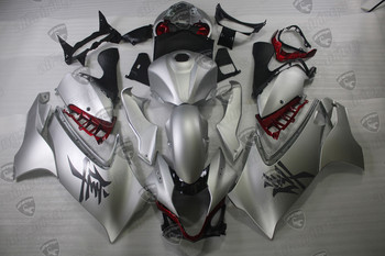 2021 2022 2023 2024 Suzuki GSX1300R Hayabusa metallic matte silver and candy daring red bodywork