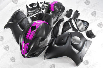 Suzuki Hayabusa GSX1300R matte black fairing pink stripes