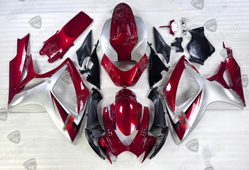 2006 2007 Suzuki GSX-R600/750 candy red_metallic silver bodywork