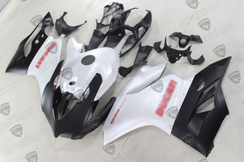 Ducati 899 1199 Panigale pearl matte white_matte black fairing kit