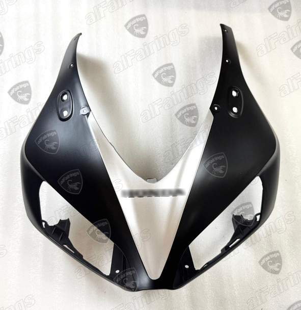 2006 2007 Honda CBR1000RR Fireblade front upper cowling matte black_matte silver 2006 2007 Honda CBR1000RR Fireblade front upper cowling matte black_matte silver