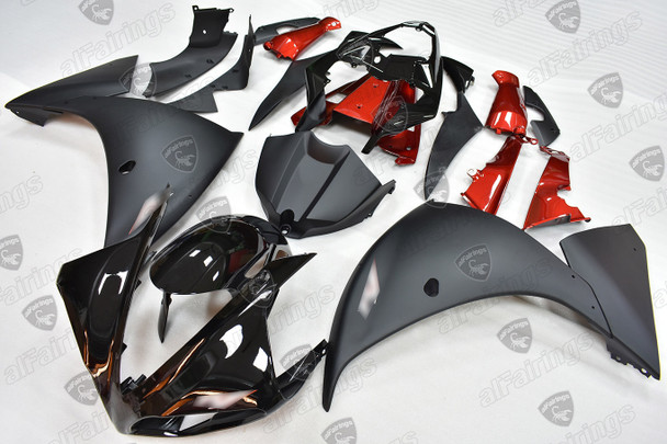 2009 2010 2011 Yamaha YZF R1 black and red fairings