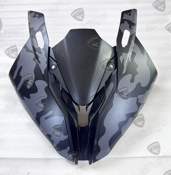 2023 2024 BMW S1000RR PH4 Camouflage front upper cowling matte black_matte gray 2023 2024 BMW S1000RR PH4 Camouflage front upper cowling matte black_matte gray